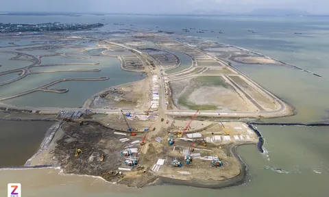 Toàn cảnh khu đô thị lấn biển Cần Giờ sau gần một năm khởi công
