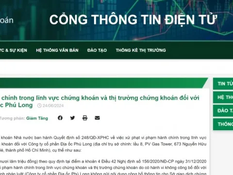 Vi phạm công bố tài chính, Địa ốc Phú Long bị xử phạt nặng