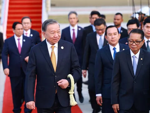 [Ảnh] Tổng Bí thư Tô Lâm bắt đầu thăm cấp Nhà nước tới Vương quốc Campuchia