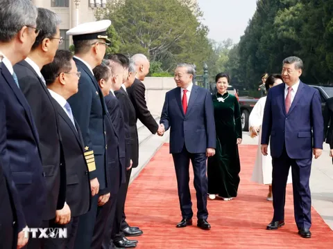 Lễ đón trọng thể Tổng Bí thư, Chủ tịch nước Tô Lâm thăm cấp Nhà nước đến Trung Quốc