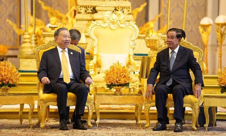 Tổng Bí thư Tô Lâm hội kiến Samdech Techo Hun Sen