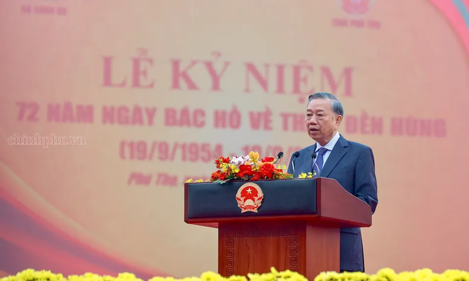 Tổng Bí thư, Chủ tịch nước Tô Lâm dự Lễ kỷ niệm 72 năm Ngày Bác Hồ về thăm Đền Hùng và khánh thành Tượng đài “Bác Hồ với ngày hội non sông”